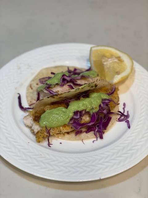 Swai Fish with Avocado Jalapeño Sauce